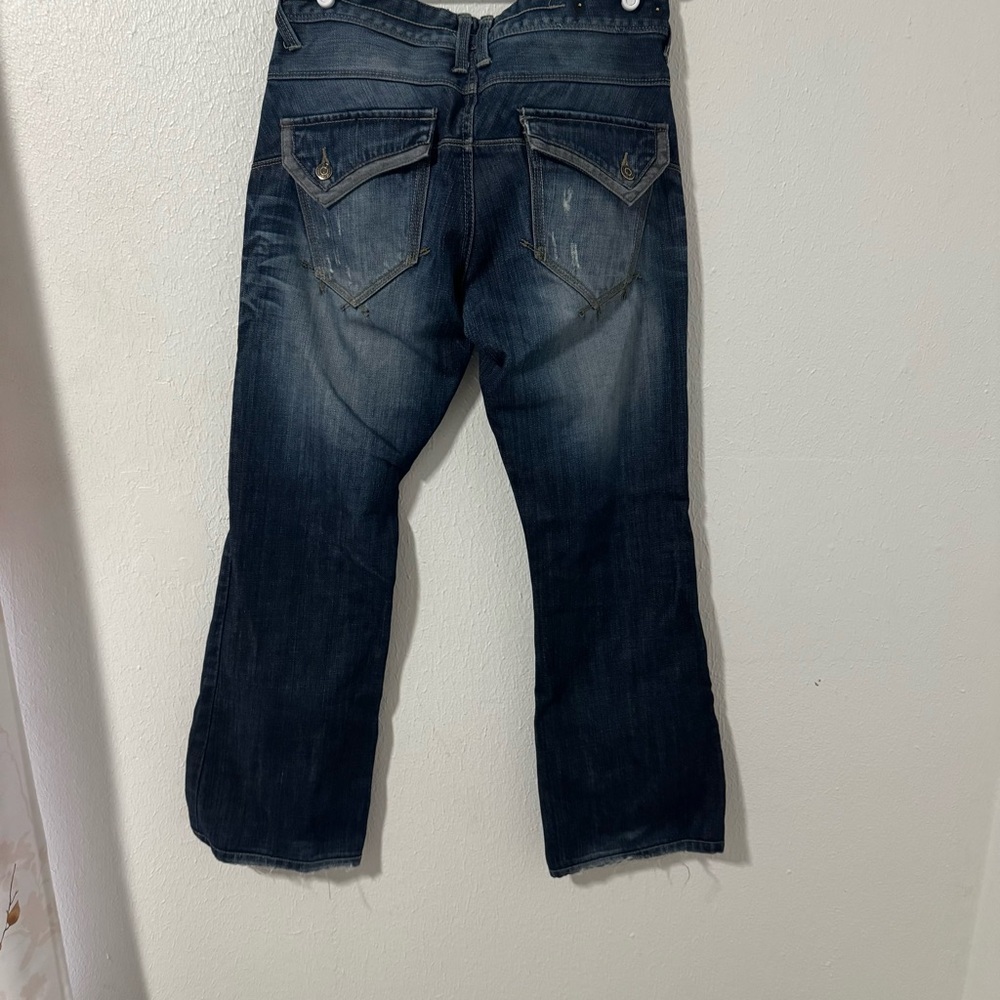 G by Guess Mens Sz 30 Whiskering Details Straight Leg Jeans Button Fly EUC - Picture 4 of 10